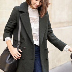 Sezane Davis Coat - Green Officer